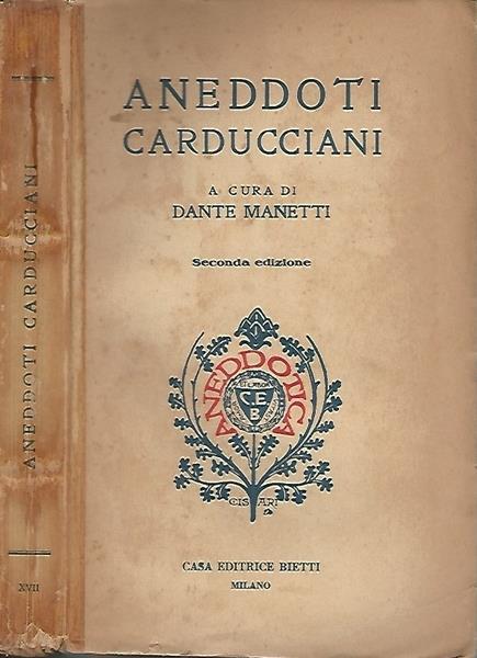 Aneddoti Carducciani - Dante Manetti - copertina