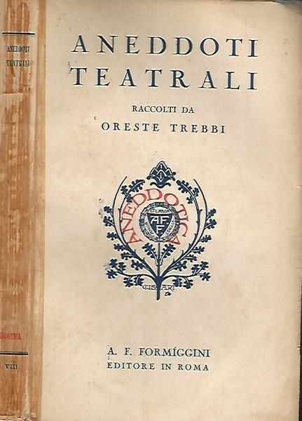 Aneddoti Teatrali - Oreste Trebbi - copertina