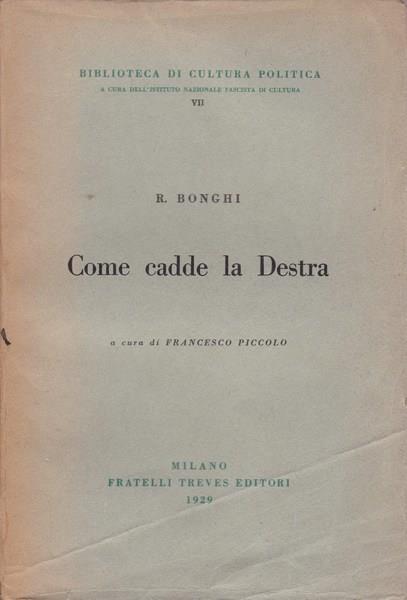 Come cadde la Destra - Ruggero Bonghi - copertina