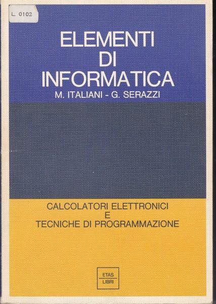 Elementi di informatica - M. Italiani - copertina