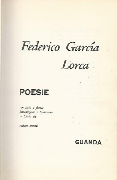 Poesie - Federico García Lorca - copertina