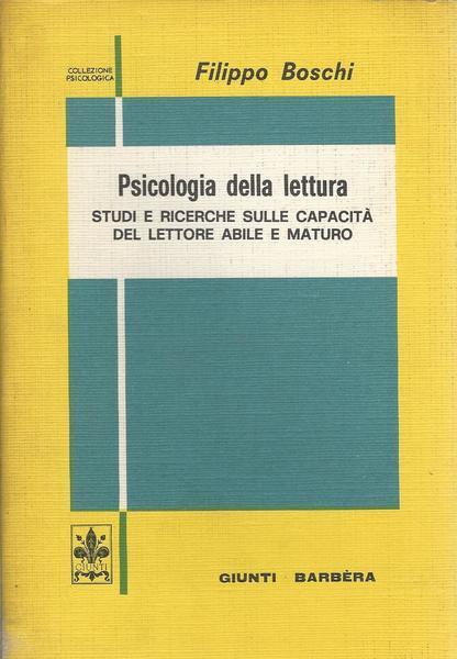 Psicologia Della Lettura - Filippo Boschi - copertina