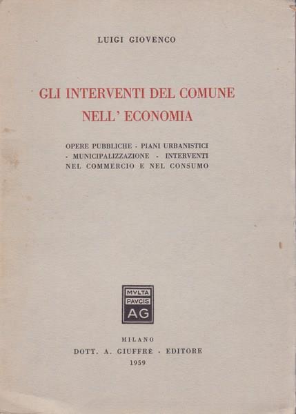 Gli interventi del Comune nell'economia - Luigi Giovenco - copertina