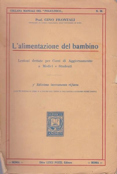 L' alimentazione del bambino - Gino Frontali - copertina