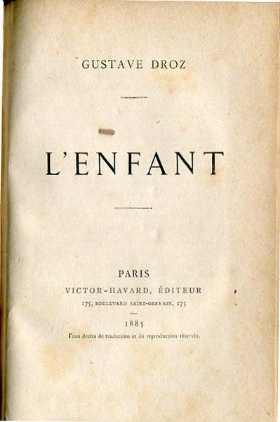 L' enfant - Gustave Droz - copertina