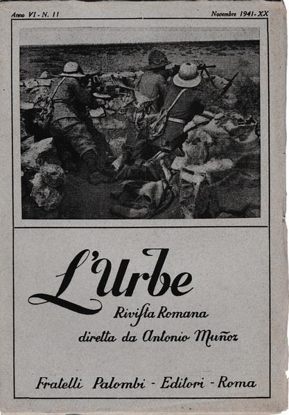 L' urbe. Rivista Romana. Anno VI. N° 11 Novembre 1941. XX - copertina