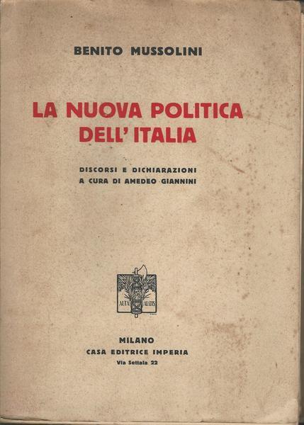 La Nuova Politica Dell'Italia - Benito Mussolini - copertina