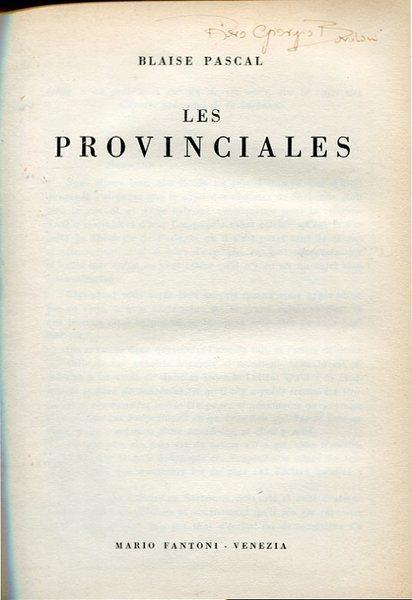 Les Provinciales - Blaise Pascal - copertina