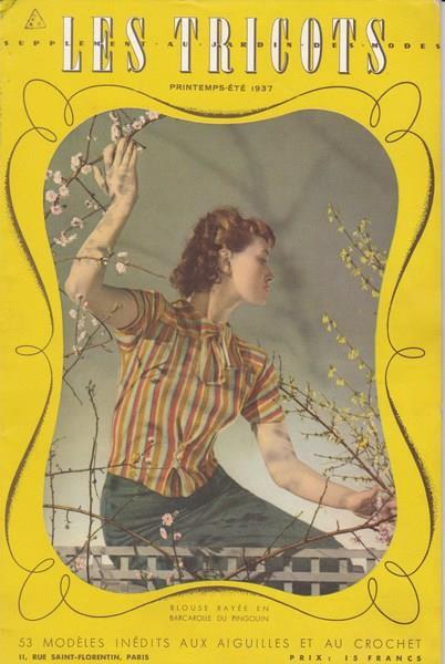 Les Tricots. Supplement au `Jardin des Modes`. Primavera-Estate 1937 - copertina