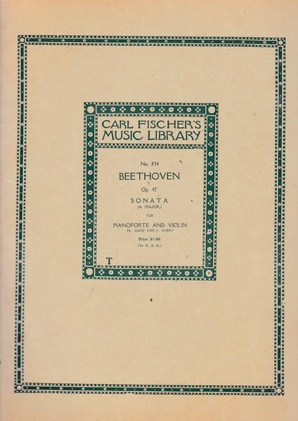 Beetohoven, op. 47 Sonata (A Major) for pianoforte and violin - Ludwig van Beethoven - copertina