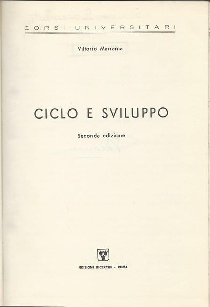 Ciclo E Sviluppo - Vittorio Marrama - copertina