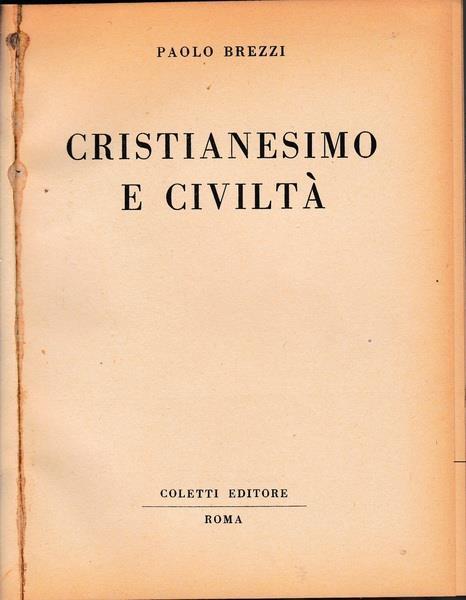 Cristianesimo e Civiltà - Paolo Brezzi - copertina