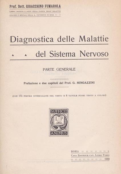 Diagnostica delle Malattie del Sistema Nervoso. Parte generale - Gioacchino Fumarola - copertina