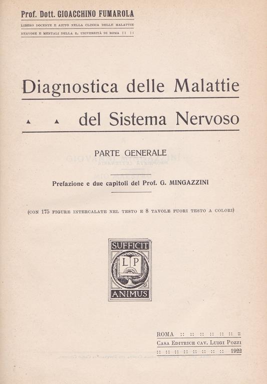 Diagnostica delle Malattie del Sistema Nervoso. Parte generale - Gioacchino Fumarola - copertina