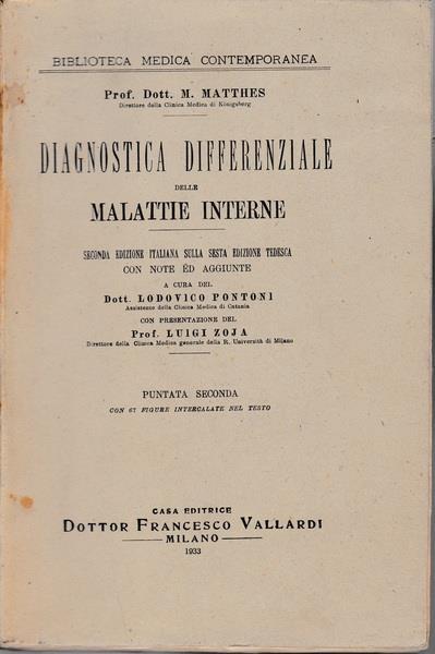 Diagnostica differenziale delle malattie interne. Puntata seconda - M. Matthes - copertina