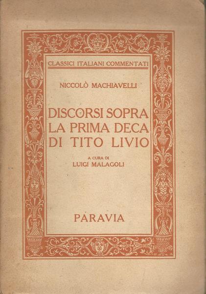 Discorsi sopra la prima deca di Tito Livio - Niccolò Machiavelli - copertina