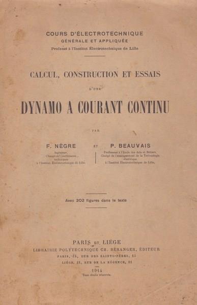 Dynamo a courant continu - F. Negre - copertina
