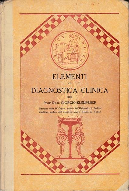 Elementi di diagnostica clinica - Giorgio Klemperer - copertina