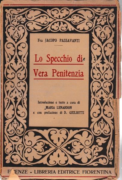 Lo specchio di Vera Penitenzia - J. Passavanti - copertina