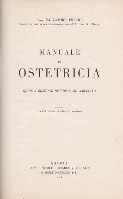 Manuale di ostetricia - Salvatore Piccoli - copertina