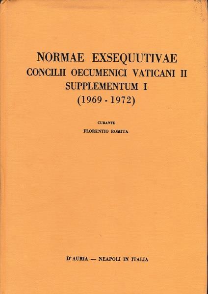 Normae Exsequutivae Concilii Oecumenici Vaticani II Supplementum I (1969. 1972) - copertina