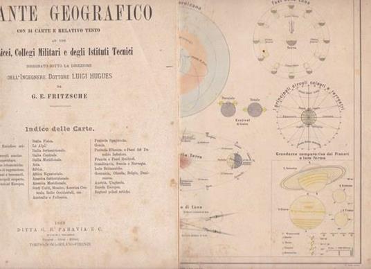 Nuovo Atlante Geografico con 34 carte e relativo testo - Luigi Hugues - copertina