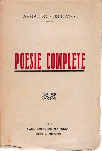 Poesie complete - A. Fusinato - copertina