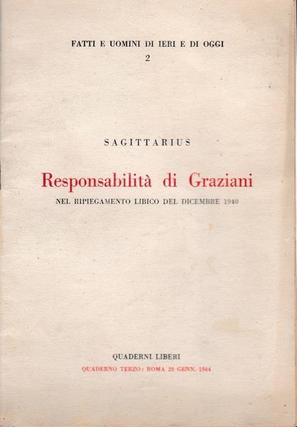 Responsabilità di Graziani nel ripiegamento libico del dicembre 1940 - copertina