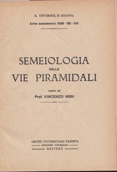 Semeiologia delle vie piramidali - Vincenzo Neri - copertina