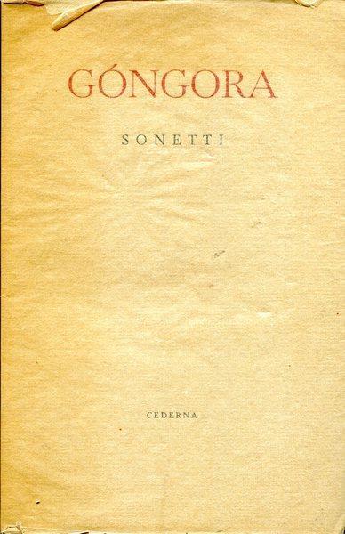 Sonetti - Luís de Góngora - copertina