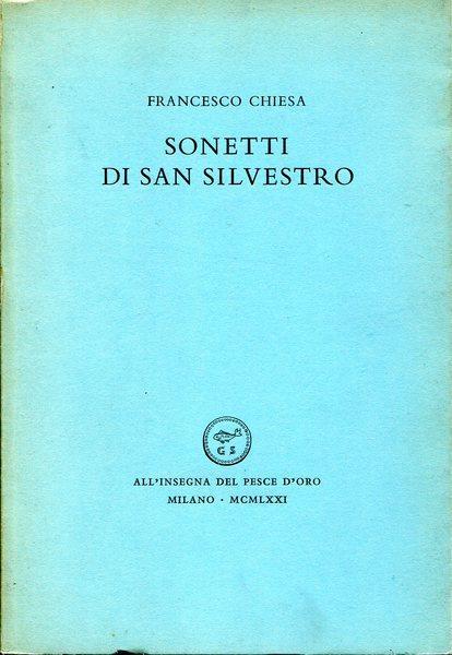 Sonetti di San Silvestro - Francesco Chiesa - copertina