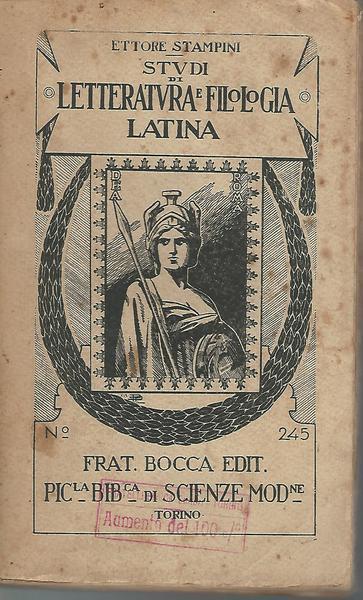 Studi di letteratura e filologia latina - Ettore Stampini - copertina