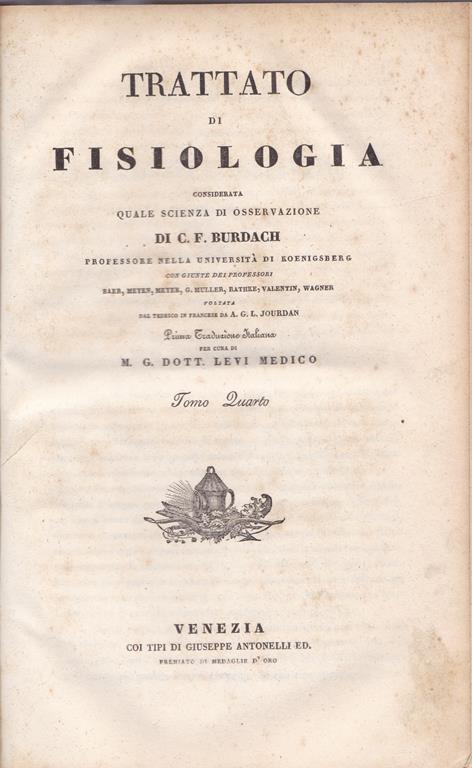 Trattato di fisiologia. VII. VIII. IX - C.F Burdach - copertina