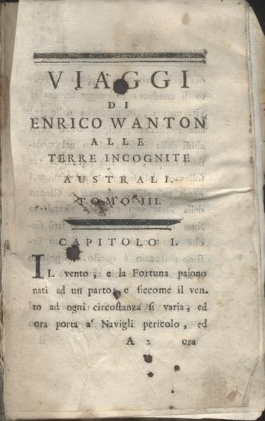 Viaggi Di Enrico Wanton Alle Terre Incognite Australi. Tomo Iii - Enrico Wanton - copertina