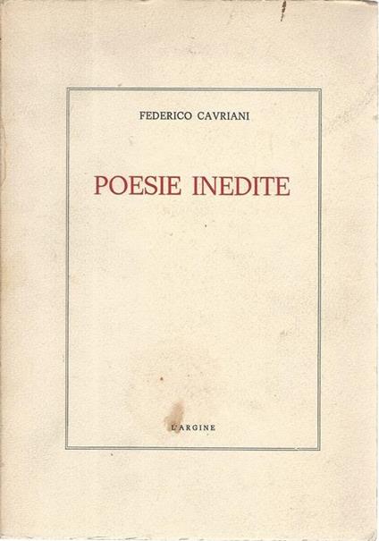 Poesie inedite - Federico Cavriani - copertina