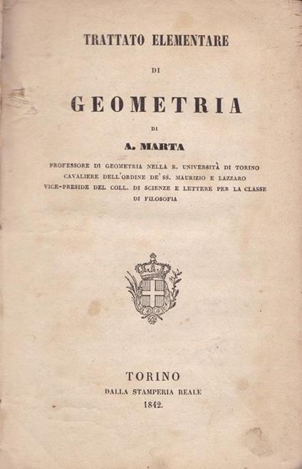 Trattato elementare di geometria - A. Marta - copertina