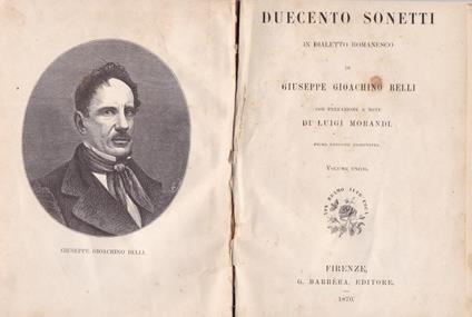 Duecento sonetti in dialetto romanesco - Gioachino Belli - copertina