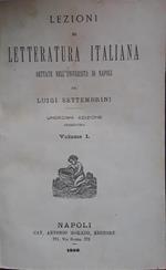 Lezioni di letteratura italiana. Volume I