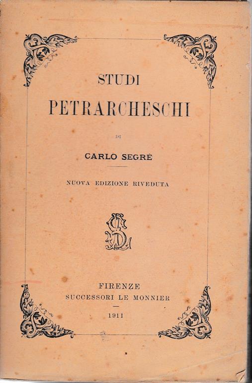 Studi petrarcheschi - C. Segrè - copertina