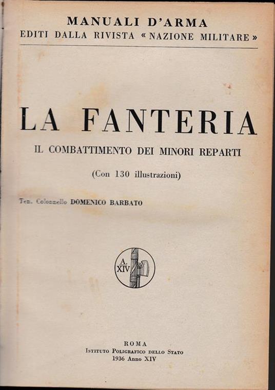 Fanteria. Il combattimento dei minori reparti - Nazione Militare - copertina