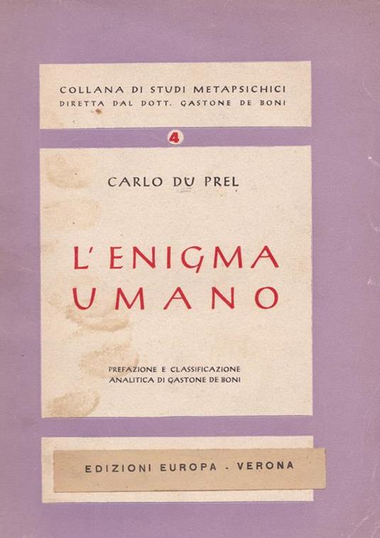 enigma umano - Carlo Du Prel - copertina