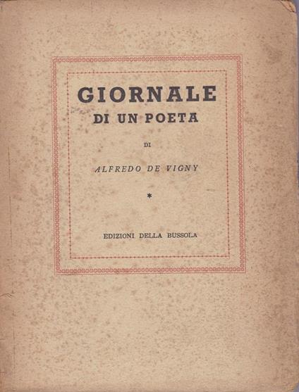 Giornale di un poeta - Alfred de Vigny - copertina