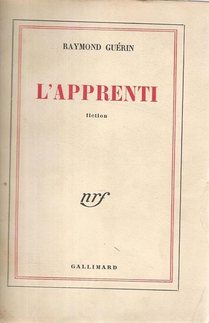 apprenti - Raymond Guerin - copertina