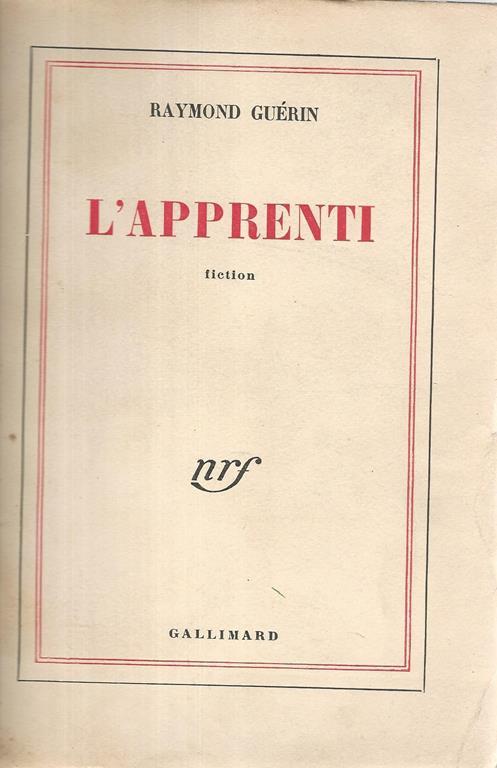 apprenti - Raymond Guerin - copertina