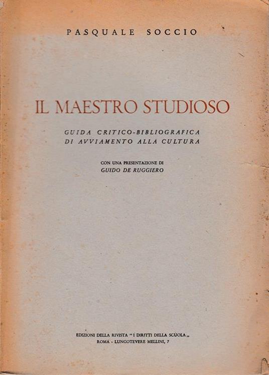 maestro studioso - Pasquale Soccio - copertina