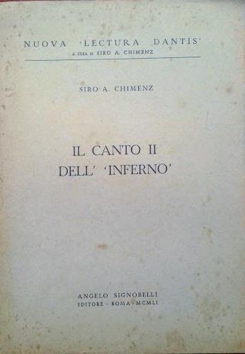 Canto II dell'Inferno - Siro A. Chimenz - copertina