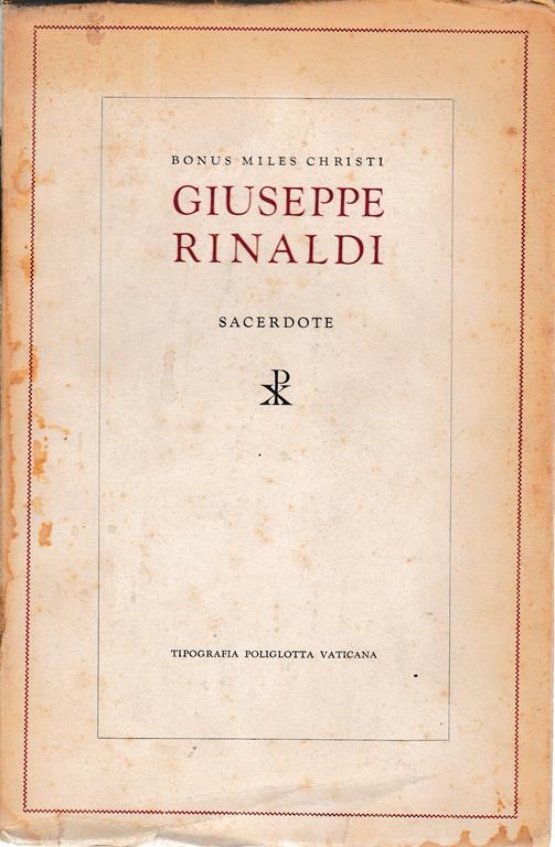 Giuseppe Rinaldi. Sacerdote del Clero secolare di Roma - copertina