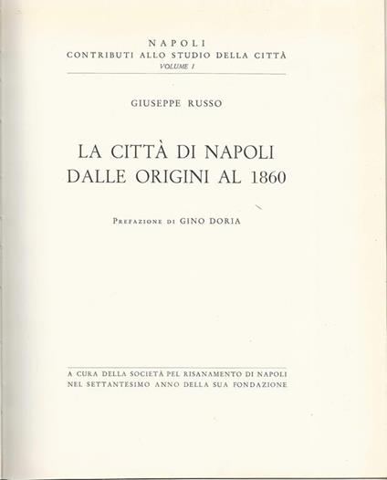 città di Napoli dalle origini al 1860 - Giuseppe Russo - copertina