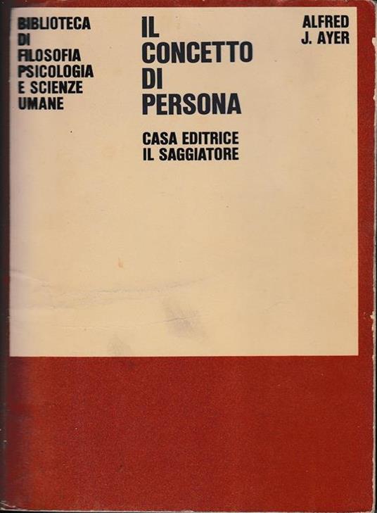 concetto di persona - Alfred Ayer - copertina