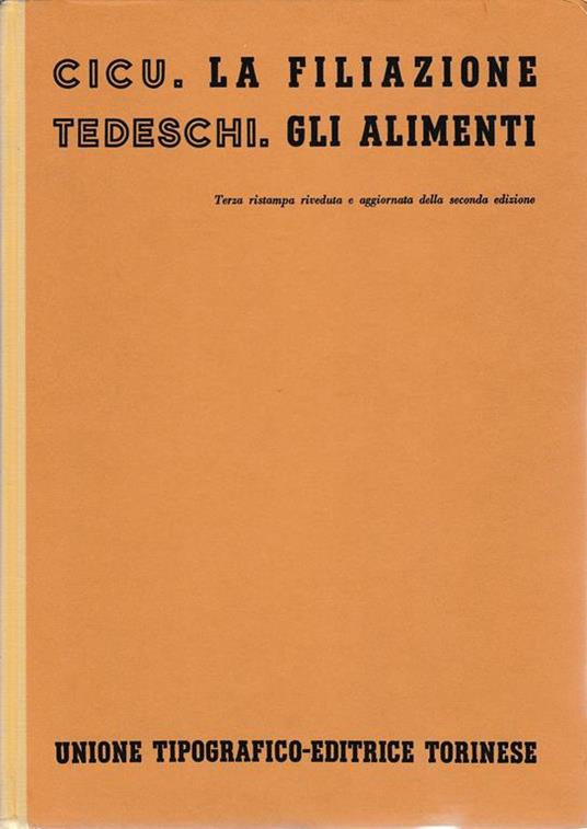 filiazione - Gli alimenti - Antonio Cicu - copertina